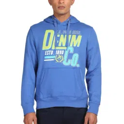U.S. Polo Assn. Blue Regular Fit Printed Hooded Sweatshirt-picture-38