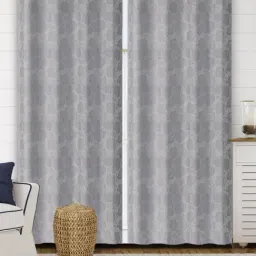 Saral Home Abstract Grey Cotton 7ft Door Curtains - Set of 2-22