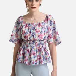 Kazo Blue Printed Top-picture-33