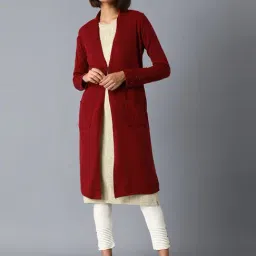 W Red Regular Fit Cardigan-22