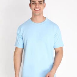 Chkokko Sky Blue Crew T-Shirt-image-32