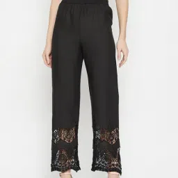 Duke Black Mid Rise Palazzos-picture-11