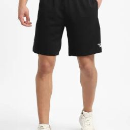 Reebok Black Regular Fit Logo Printed Shorts-image-21
