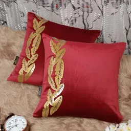 HOSTA HOMES Red Velvet Cushion Cover - Set of 2-image-23