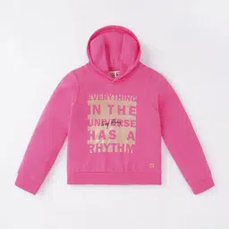 Ed-a-Mamma Kids Pink Cotton Printed Full Sleeves Hoodie-image-73