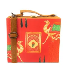 NR by Nidhi Rathi Red Fabric Clutch-image-90