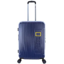 National Geographic Canyon Blue Medium Hard Check In Trolley - 24 Inch-image-31