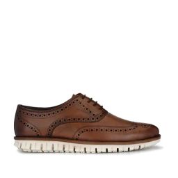 El Paso Brown Brogue Shoes-image-2