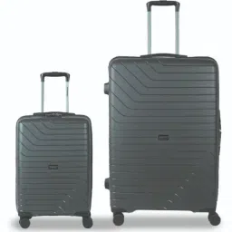 Carriall Grey 8 Wheel Large & Small Hard Checked Luggage Set of 2 - 52 cm-17