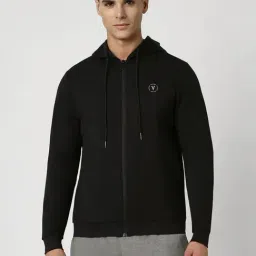 Van Heusen Black Regular Fit Hooded Jacket-picture-36