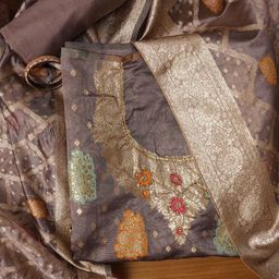 SHADOW & SAINING Floral Embellished Unstitched Dress Material-image-45
