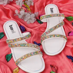 BAESD Women Embellished Open Toe Flats-image-57
