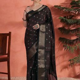 all about you Woven Design Zari Silk Blend Saree-image-94