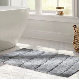 Maspar Grey Cotton Anti-Skid Quick Dry Water Absorbent Bath Mat-14