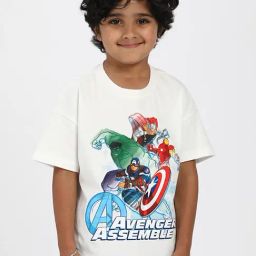 Nauti Nati Boys White Cotton Printed Regular Fit T-Shirt-picture-29