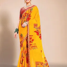 Moda Rapido Floral Poly Georgette Designer Saree-image-56