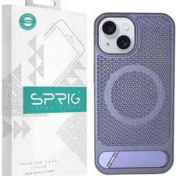 Sprig Back Cover for iPhone 15 Plus Magsafe PC Stand Back Cover (Blue)-picture-2