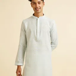 Manyavar Ethnic Motifs Woven Design Regular Thread Work Kurta With Pyjama-picture-8