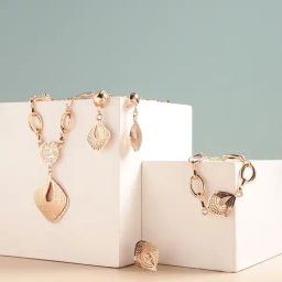 SOHI Gold Plated Designer Stone Necklace, Earring, Ring and Bracelet Set For Women-image-35