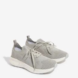 LUNA BLU by Westside Light Grey Knit-Textured Lace-Up Shoes-0