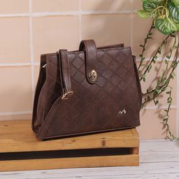 Metro Brown Textured Sling Bag-10