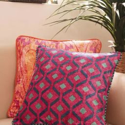 Pure Home and Living Pink Cotton Geometric Cushion Cover-image-71