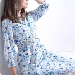 Vero Moda Blue Printed Shirt Dress-picture-9