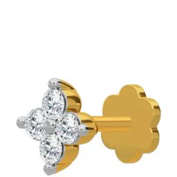 Kisna Diamond & Gold Jewellery 18k Gold & Diamond Adelaide Nosepin for Women-image-21