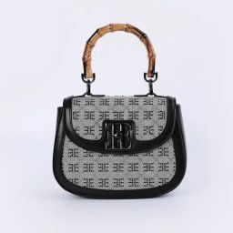 Elle Black Printed Sling Handbag-4