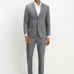 Allen Solly Grey Slim Fit Texture Two Piece Suit-image-65