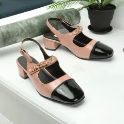 Elle Women's Nude Back Strap Sandals-image-16