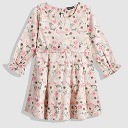 YK Floral Print Puff Sleeves Fit & Flare Dress-image-37