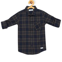 Provogue Boys Straight Slim Fit Opaque Checked Casual Shirt-image-90