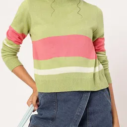 DressBerry Acrylic Striped Pullover-image-88