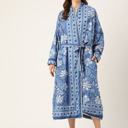 Jaipur Morni Printed Quilted Reversible Pure Cotton Bath Robe-picture-23