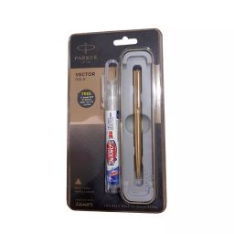 Parker VECTOR Gold Plated Ball Pen with Luxor Nano Pen Sanitizer (Blue), 8901198430544-14