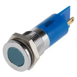 RS PRO Blue Panel Mount Indicator 110V DC, Mounting Hole Size 14 mm, IP Rating IP67, Model No 8332901-5
