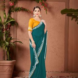 PAYAL CREATION Beads and Stones Pure Georgette Saree-image-32