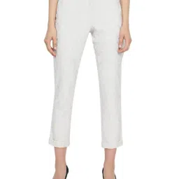 Office & You Ivory Straight Pant With Turnup-image-39