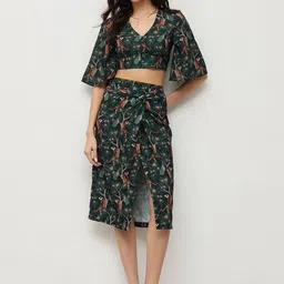 HOUSE OF S Floral Printed Top With Skirt-image-64