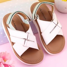 Babyoye Formal & Party Wear Sandals with Velcro Closure Solid - White Mint-image-22