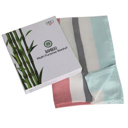 AHC Premium 100% Bamboo 8 in 1 Multi Purpose Blanket Cum Thrower Cum Swaddle Wrapper - Multicolour-image-40