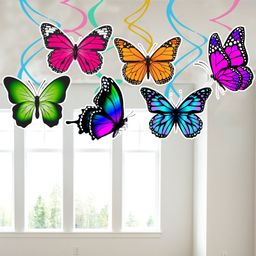 Zyozi Butterfly Party Decorations,Butterfly Hanging Swirl Décor for Birthday Purple - Pack of 6-image-62