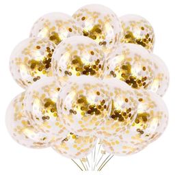 Bubble Trouble Transparent Balloons Bouquet Combo with Re Filled Confetti & Ribbons Pack of 10 - Golden-4