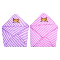 JARS Collections Super Soft and Comfortable Microfibre Hooded Baby Wrapper.Pack of 2-Multicolor-image-32
