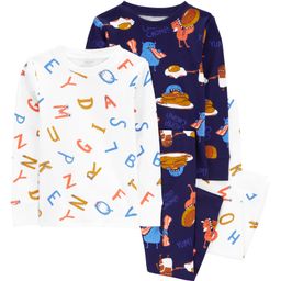 Carter's 4 Piece Monster 100% Snug Fit Cotton Pajamas - White &Navy Blue-image-98