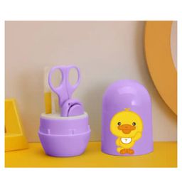 Sparkle joy 4 in 1 Baby Nail Clipper kit with Cute Case Nail Clipper Scissors Tweezers & Baby Nail File Set for Kids - Purple-image-46