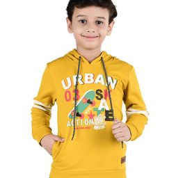 3PIN Cotton Full Sleeves New York City Theme Printed Hooded Sweatshirt - Yellow-picture-34