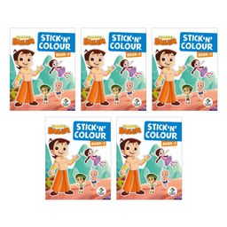 Chhota Bheem Stick N Colour Books, Colouring Books with Stickers, Set of 5 Books - English-19