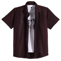 Charchit Cotton Blend Woven Half Sleeves Geometric Embroidered Shirt & Tee Set - Violet-picture-21